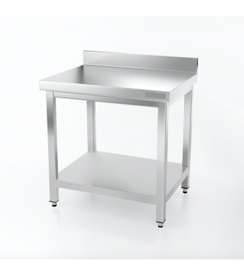 Table Inox avec Dosseret - Prof 600 mm